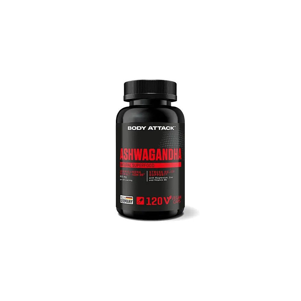 Body Attack Ashwagandha 120 Capsules Complément Nutrition