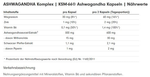 ProFuel Ashwagandha Komplex KSM-66 120 Kapseln — vue 2