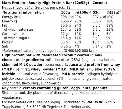 Bounty High Protein Bar (12x52g) — vue 2