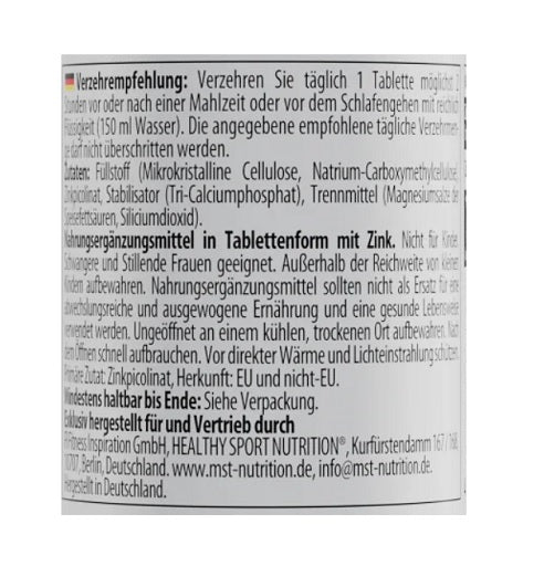 MST - Healthy Zinc Picolinate 60 Tabletten — vue 2