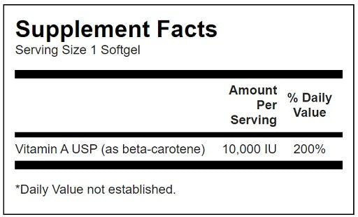 Swanson Beta Carotene 10.000 IU 100 Softgelkapseln — vue 2