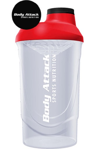 Body Attack Shaker 600ml — Rot-Transparent — vue 4