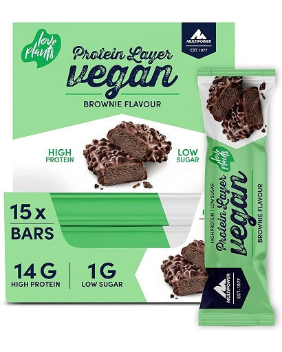 Multipower Vegan Protein Layer Bar 15x 55g — Brownie