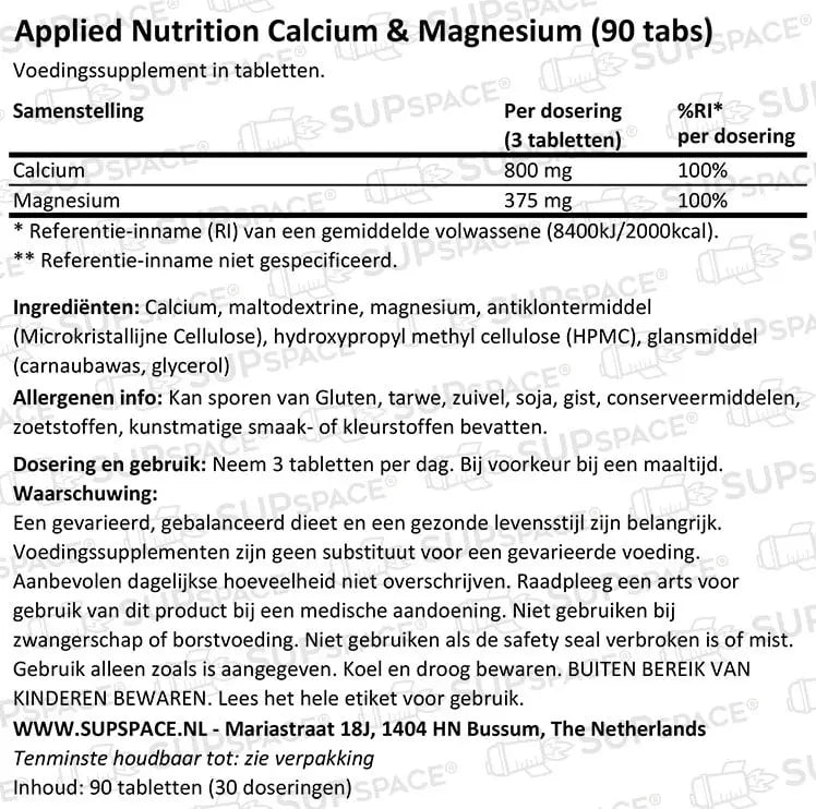 Applied Nutrition Calcium + Magnesium - 60 Vegan caps Applied Nutrition