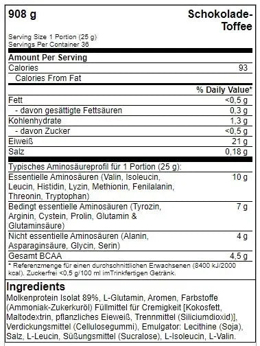 BioTech Iso Whey Zero Protéine 908g BioTech