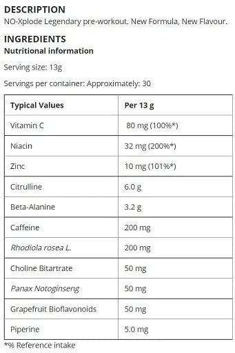 BSN NO-Xplode 390g Nutrition