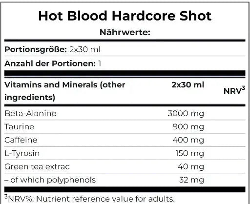 Scitec Hot Blood Hardcore 20 x 60 ml Scitec