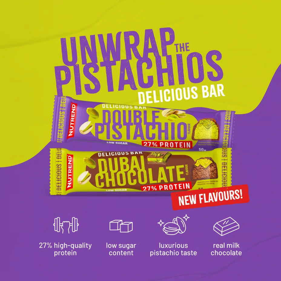 Nutrend Delicious Bar 28x50g — Erdnussbutter + Kramell — vue 4