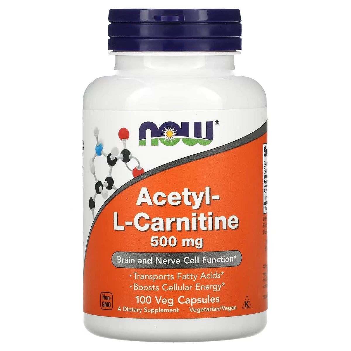 Now Foods Acetyl L-Carnitine, 500mg - 100 Kapseln — vue 3