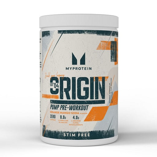 MyProtein Origin Pump Pre-Workout (Stim-Free) (30 Serv.) 600g — Orange Mango Soda