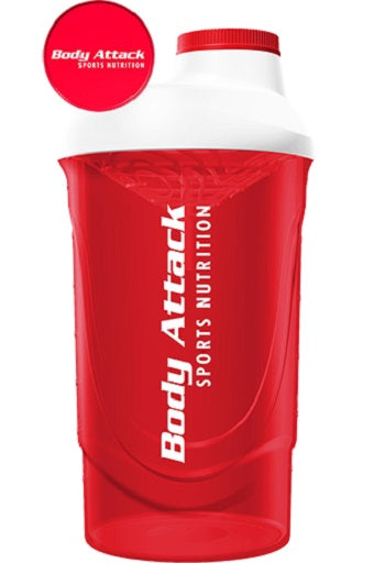 Body Attack Shaker 600ml — Rot-Transparent — vue 3