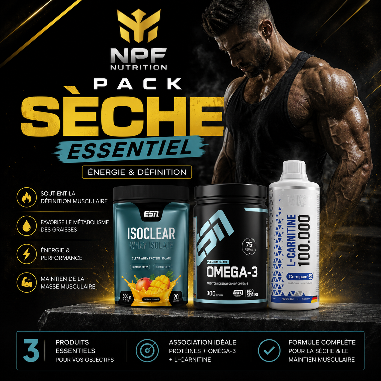 Pack Sèche — Essentiel (Énergie & Définition)